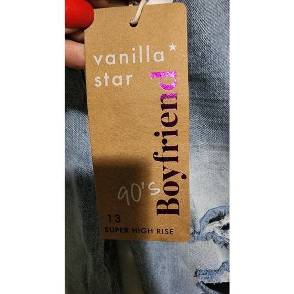 Vanilla Star 90's boyfriend jeans super high rise straight Size 13 NEW NWT - Picture 3 of 4